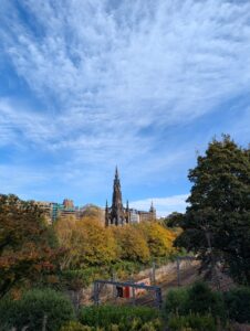 A picture of Edinburgh scenery that has used AI to remove a crane from the shot